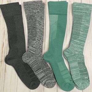 Women’s Tommie Copper OTC Tall Compression Socks Green & Gray M Set of 4 NEW